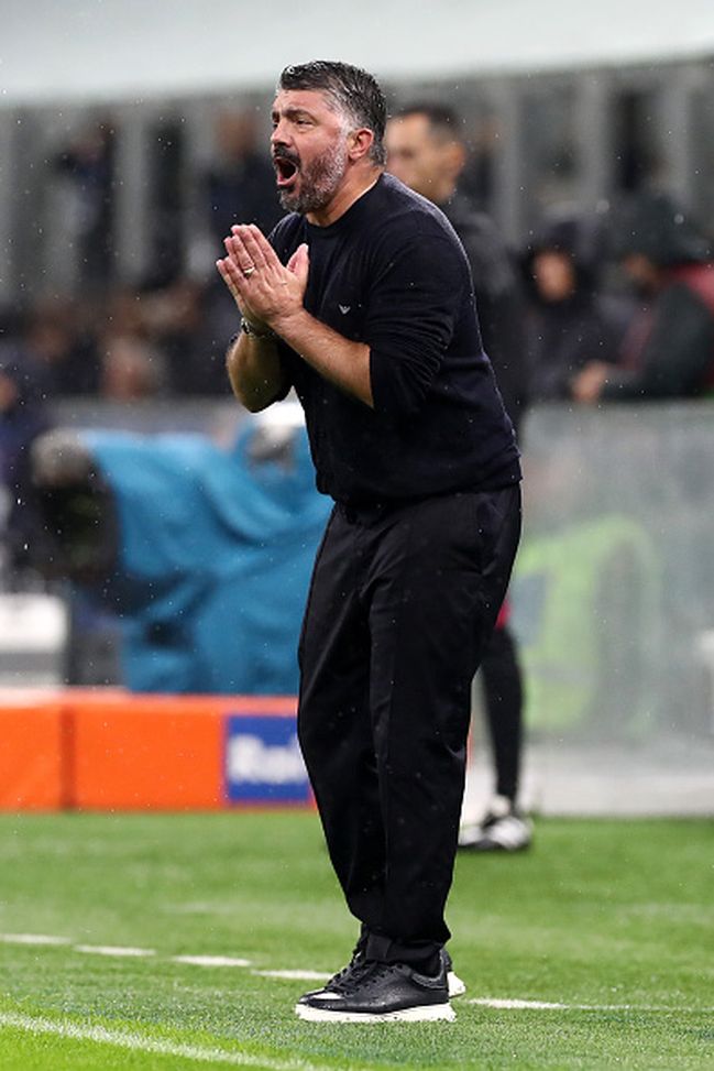 Gennaro Gattuso, il Ct azzurro questa sera a San Siro contro la Norvegia (Photo by Marco Luzzani/Getty Images) L'Italia in casa non ne prendeva 4 da 70 anni: Gattuso chiede scusa