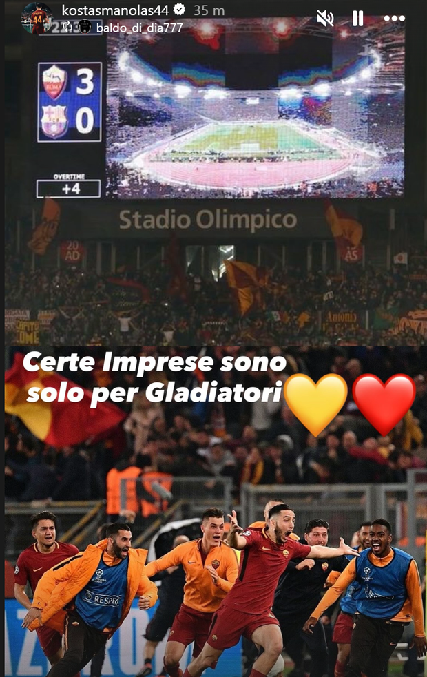 Manolas e la frecciata social alla Juve: “Certe imprese sono solo per gladiatori”- immagine 2