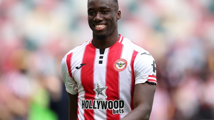 BRENTFORD, ENGLAND - MAY 02: Michael Kayode of Brentford looks on during the Premier League match between Brentford and West Ham United at Gtech Community Stadium on May 02, 2026 in Brentford, England. (Photo by Julian Finney/Getty Images) Michael Kayode