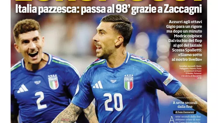 EDICOLA / CdS: Eurofiuuu! Italia pazzesca: passa al 98esimo con Zaccagni - immagine 1