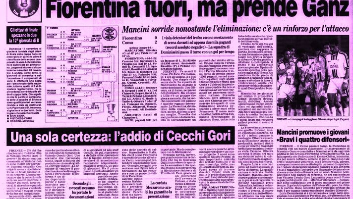 Nel 2001 la pericolante Fiorentina schierò i giovani con il Como in Coppa Italia - immagine 1