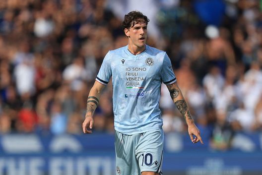 Nicolo' Zaniolo con la maglia dell'Udinese (Foto di Gabriele Maltinti/Getty Images) Udinese, Zaniolo: “Fischi dell’Olimpico? Mi dispiace e mi scuso, ma si va avanti. Sogno il Mondiale”- immagine 2