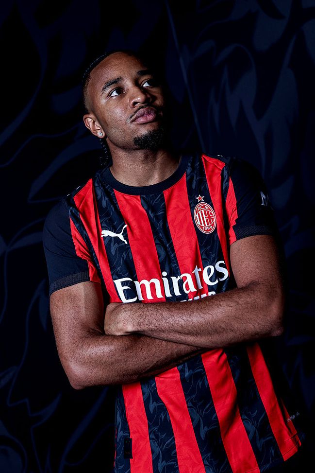 MILAN, ITALY - AUGUST 29: New AC Milan player Christopher Nkunku is seen during his first photoshoot with the club at Casa Milan on August 29, 2025 in Milan, Italy. (Photo by Giuseppe Cottini/AC Milan via Getty Images)  christopher-nkunku-dazn-parole-intervista-dichiarazioni-milan-tv-sky-modric-leao-ibrahimovic-san-siro