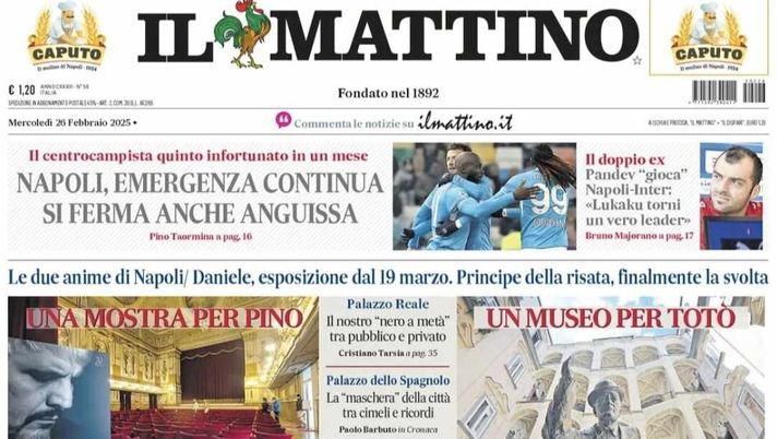 prima pagina il mattino oggi