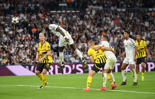 Madrid, Spagna - 22 ottobre 2024: Il gol di Antonio Rüdiger nella partita di Champions League tra Real Madrid e Borussia Dortmund. (Foto di Denis Doyle/Getty Images) Real Madrid-Borussia Dortmund, dove vedere il match in tv e streaming live- immagine 4