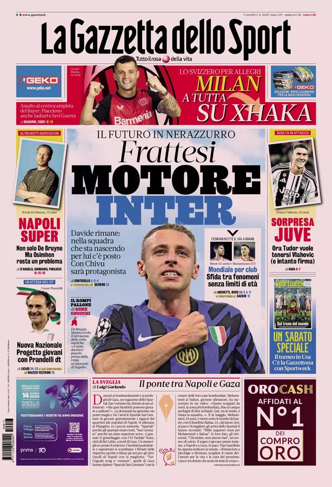PRIMA PAGINA - La Gazzetta dello Sport: Milan da sogno