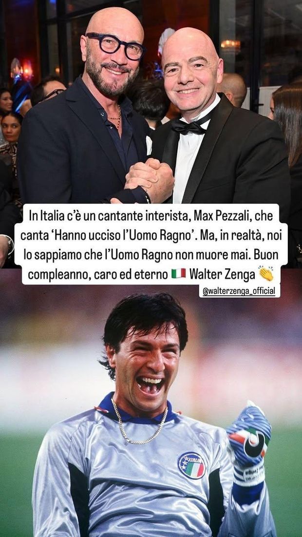 Inter, Infantino e gli auguri a Walter Zenga: “L’uomo Ragno non muore mai”- immagine 2