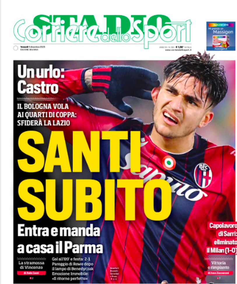 Il Bologna passa col brivido in Coppa Italia: le prime pagine dei giornali- immagine 2