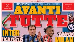 PRIMA PAGINA GAZZETTA DELLO SPORT: “Champions, tre italiane da prime otto”