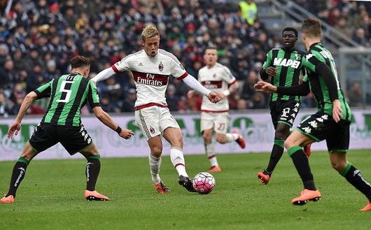 Keisuke Honda in Sassuolo-Milan del 6 marzo 2016 (Foto di Giuseppe Bellini/Getty Images)  napoli-milan-trasferta-campionato-dato-statistica-sconfitte