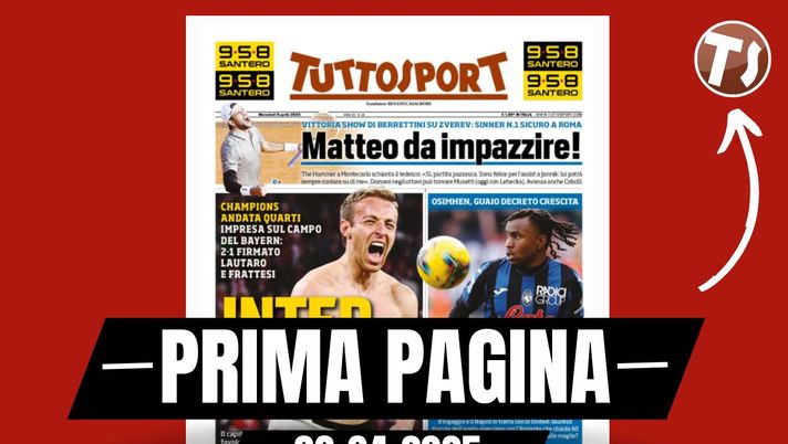 Prima pagina Tuttosport: tra Champions e calciomercato