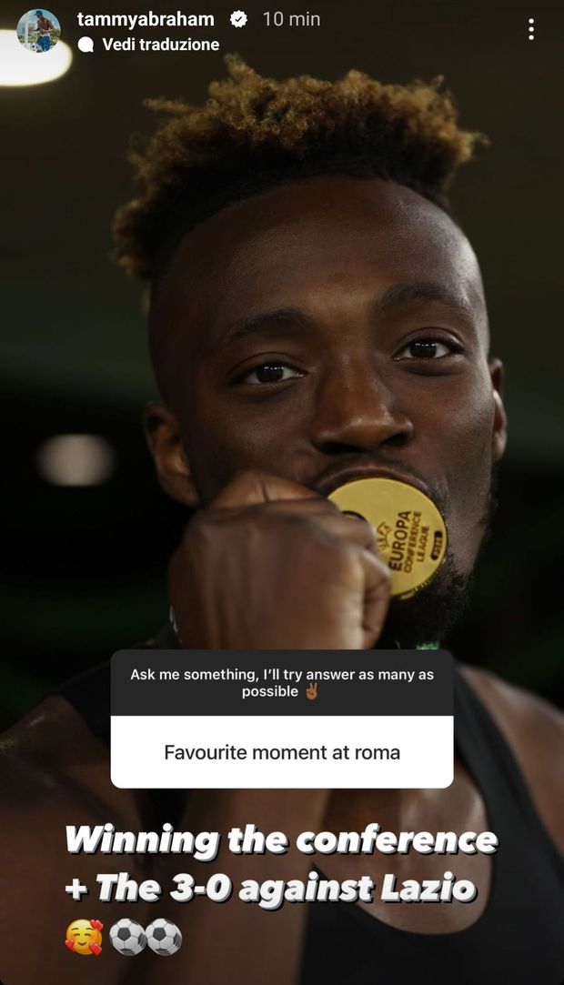 Abraham risponde ai tifosi: “La Conference e il derby vinto 3-0 i momenti più belli”- immagine 2