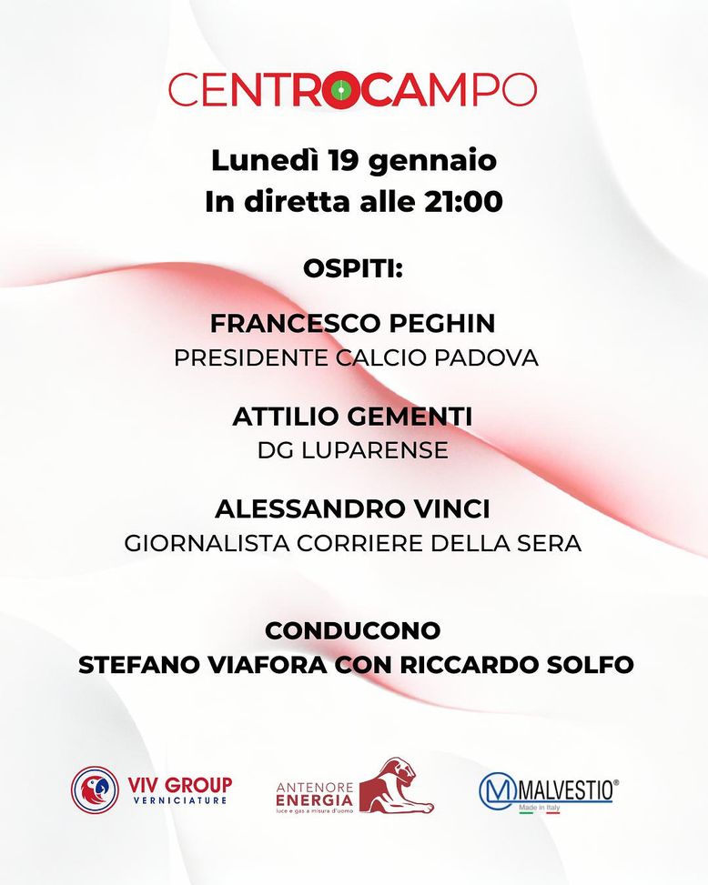 Francesco Peghin questa sera a Centrocampo per una puntata da non perdere- immagine 2