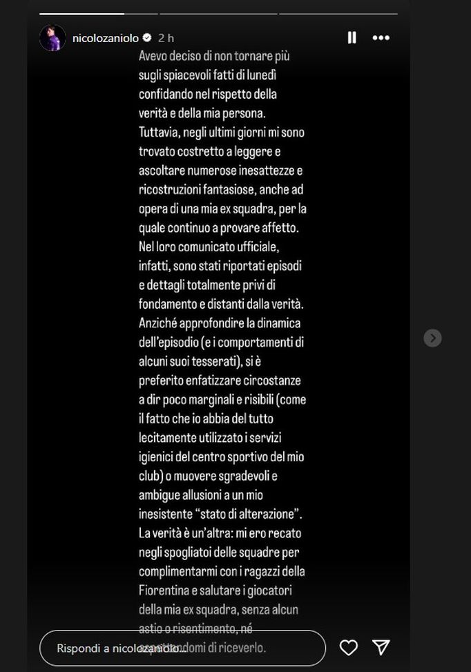 Zaniolo: “Ricostruzioni fantasiose, da Roma accuse sgradevoli e ambigue allusioni”- immagine 2
