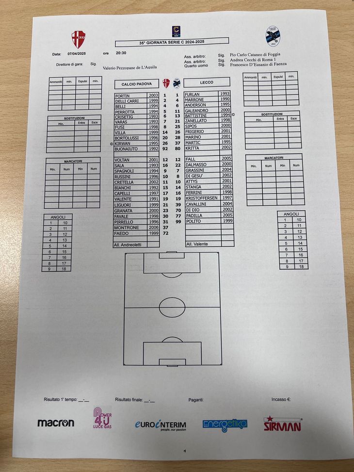 FINALE | PADOVA-LECCO 2-1 (2′ Varas, 11′ Varas, 78′ Frigerio) - immagine 4