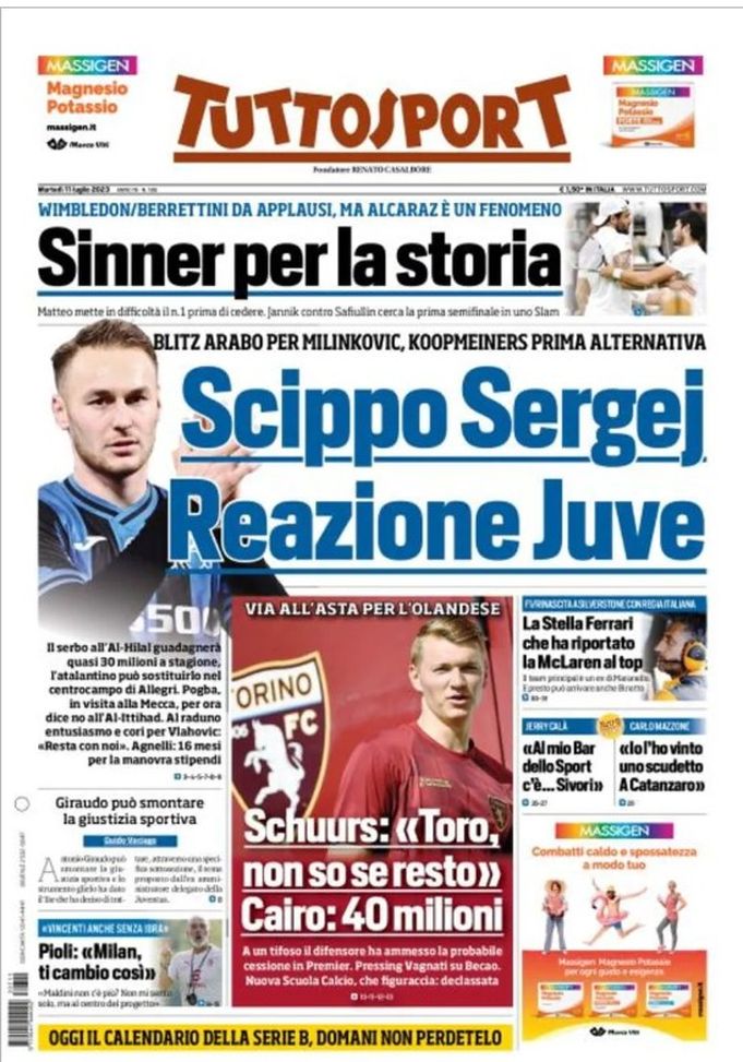 EDICOLA TS – Scippo Sergej, reazione Juve: Koopmeiners prima alternativa - immagine 1