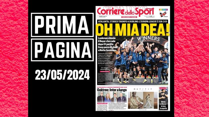 Il Corriere dello Sport, la prima pagina di oggi, giovedì 23 maggio 2024 Il Corriere dello Sport