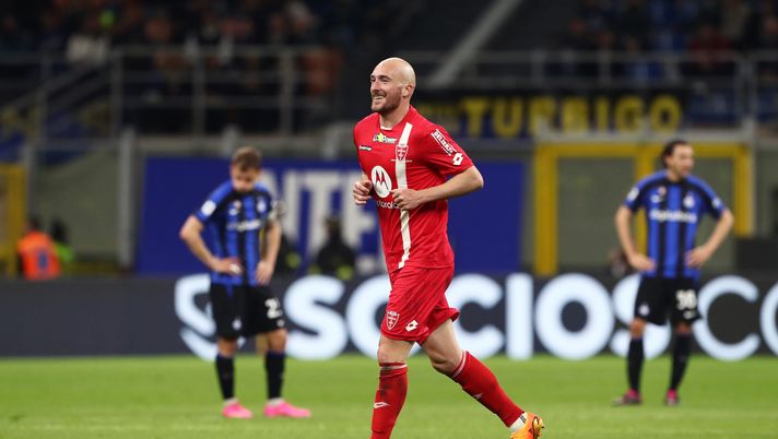 Luca Caldirola in gol in Inter-Monza