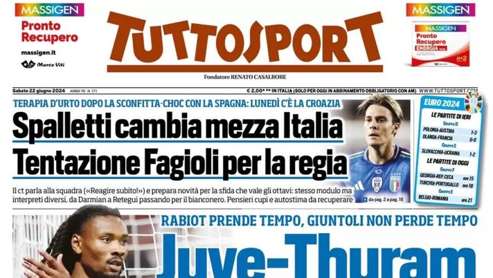 prima pagina tuttosport oggi