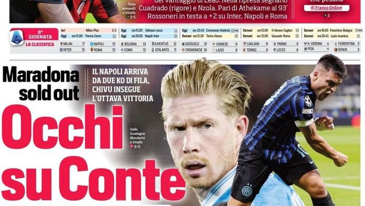 Il Napoli sui media: le prime pagine dei quotidiani di oggi- immagine 1