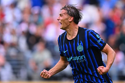 Francesco Pio Esposito festeggia incredulo la sua prima rete con la maglia dell'Inter nella sfida di questa notte contro il River Plate. (Photo by Mattia Pistoia - Inter/Inter via Getty Images) Inter, tutta la gioia di Pio Esposito: “Ho visto Lautaro e ho detto: allora è vero”- immagine 4