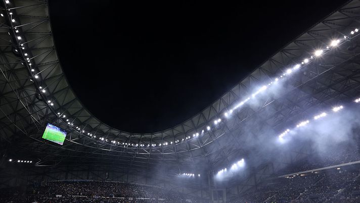 MARSEILLE, FRANCE - JANUARY 21: A general view during the UEFA Champions League 2025/26 League Phase MD7 match between Olympique de Marseille and Liverpool FC at Stade de Marseille on January 21, 2026 in Marseille, France. (Photo by Justin Setterfield/Getty Images) Dopo De Zerbi è caos a Marsiglia. I tifosi assaltano la tribuna presidenziale - immagine 1