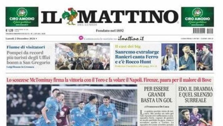 prima pagina il mattino oggi