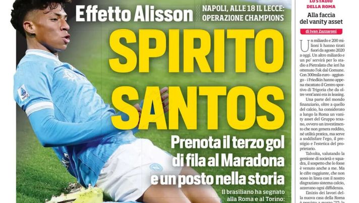 Prime pagine giornali sportivi oggi: il Napoli sui media- immagine 1