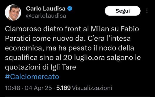 Carlo Laudisa su X