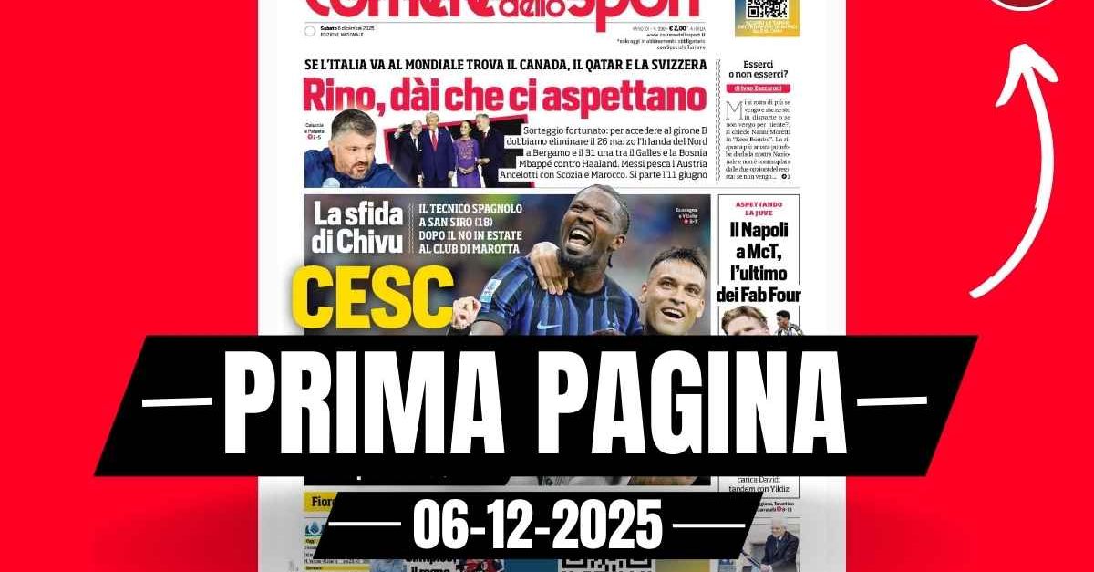 Prima pagina Corriere dello Sport: “Inter Como, la sfida di Chivu: ‘Cesc Test Prima pagina Corriere dello Sport: “Inter Como, la sfida di Chivu: ‘Cesc Test