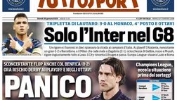 PRIMA PAGINA TUTTOSPORT OGGI: “Solo l’Inter nel G8. Panico Juve”