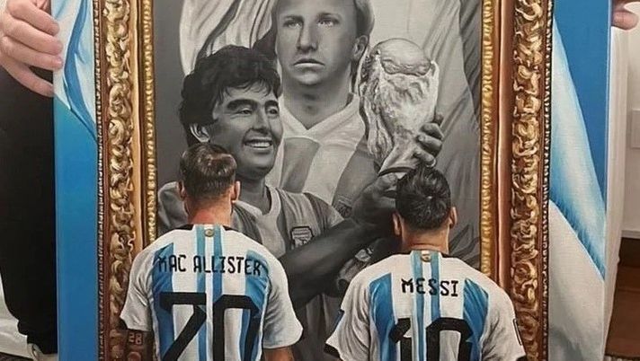 Argentina, ecco il murale che unisce Carlos e Alexis Mac Allister a Maradona e Messi - immagine 1