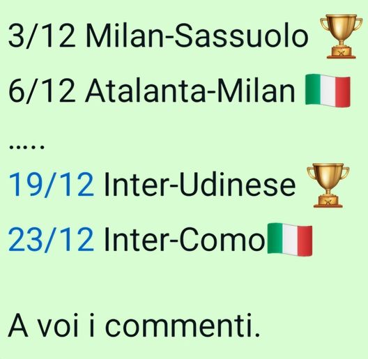 Tra coppa Italia e campionato: Milan tre giorni, Inter quattro…- immagine 2
