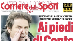 PRIMA PAGINA CORRIERE DELLO SPORT OGGI: “Ai piedi di Conte”