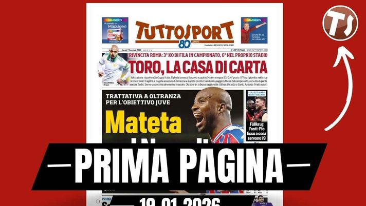 Prima pagina Tuttosport: 'Milan, Füllkrug l'anti-Pio: ecco a cosa servono i 9'