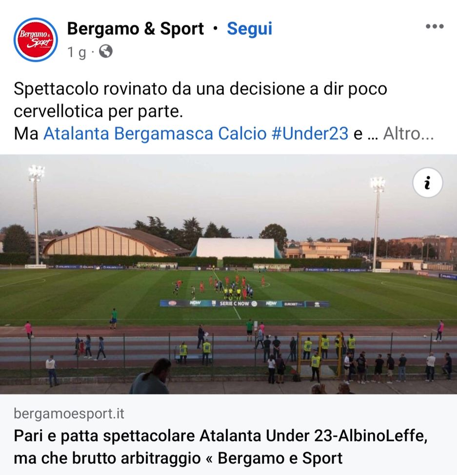 Serie C, pareggio nel primo derby tra Atalanta Under 23 ed AlbinoLeffe- immagine 2