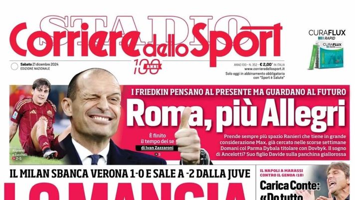 prima pagina corriere dello sport oggi