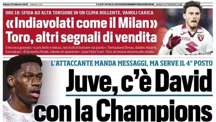 prima pagina tuttosport oggi