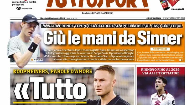 prima pagina tuttosport oggi