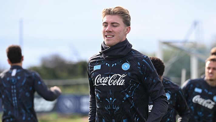NAPLES, ITALY - NOVEMBER 27: SSC Napoli player Rasmus Hojlund attends the afternoon training Session at SSC Napoli Training Center in Castel Volturno (Caserta) on November 27, 2025 in Naples, Italy. (Photo by SSC NAPOLI/SSC NAPOLI via Getty Images) Il Napoli di Conte si allena in vista della Juve: il report sulla seduta odierna - immagine 1