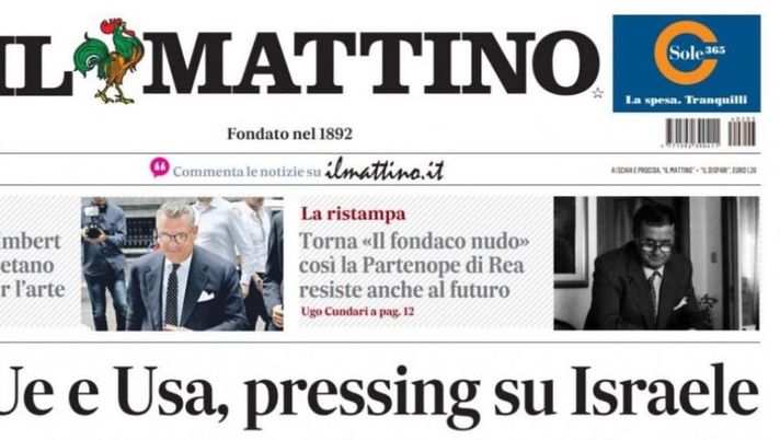 prima pagina il mattino oggi