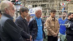 SSC Napoli, omaggio a Maradona: ADL, Conte e Di Lorenzo in visita al murale