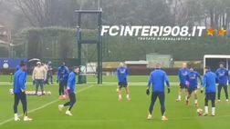 VIDEO FCIN1908 / Inter-Monaco, l’allenamento alla Pinetina: Lautaro ‘abbatte’ Darmian
