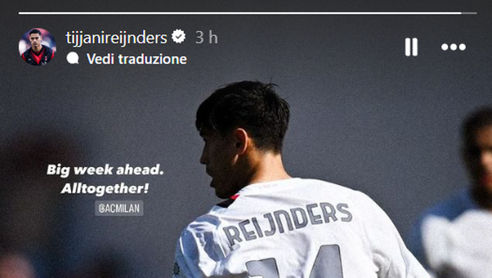 Reijnders suona la carica: “Inizia una grande settimana. Tutti insieme!” - immagine 1