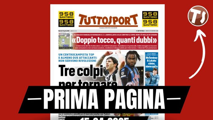 Prima pagina Tuttosport: Juventus, la strategia per Tonali Prima pagina Tuttosport: Juventus, la strategia per Tonali