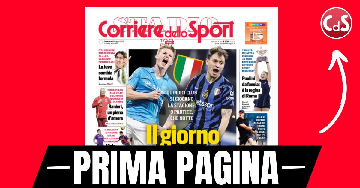 prima pagina corriere dello sport romamilan questa sera abbraccio a ranieri