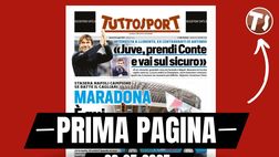 Prima pagina Tuttosport: conti in rosso, il Milan vede nero