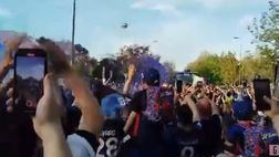 VIDEO / Inter-Cagliari, cori e fumogeni all’arrivo del pullman nerazzurro