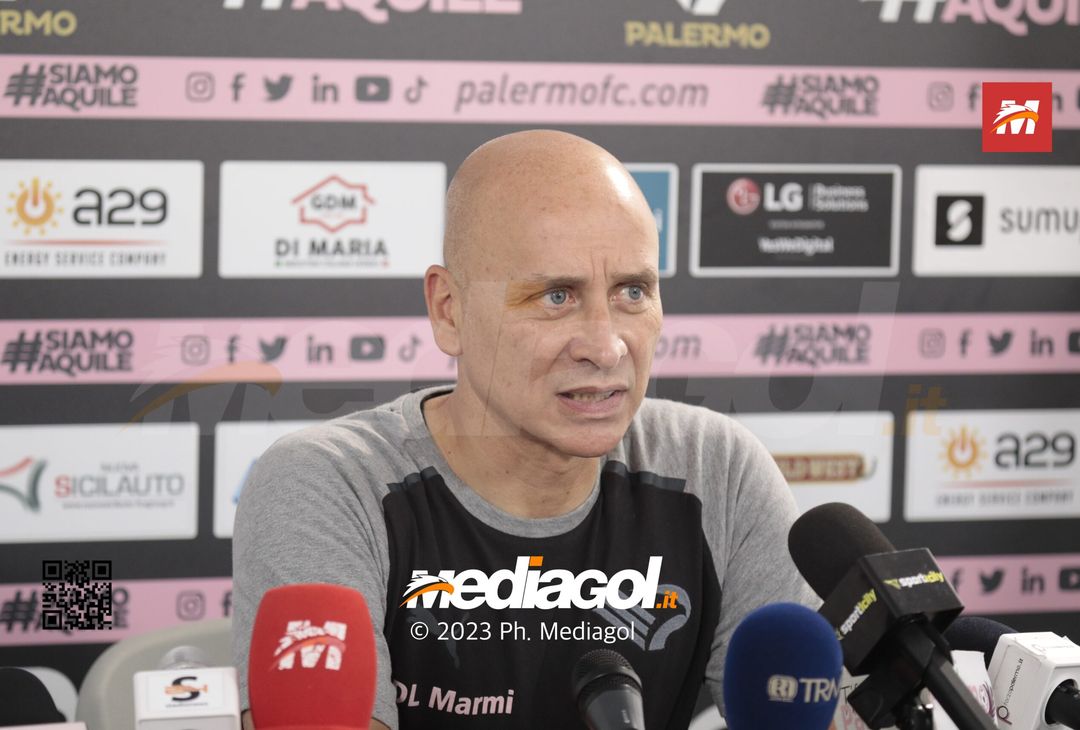 FOTO Palermo-Pinzolo 1-1, la gallery delle conferenze dei tecnici Corini e Donati - immagine 6