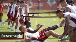 VIDEO – L’allenamento della Roma tra campo e palestra
